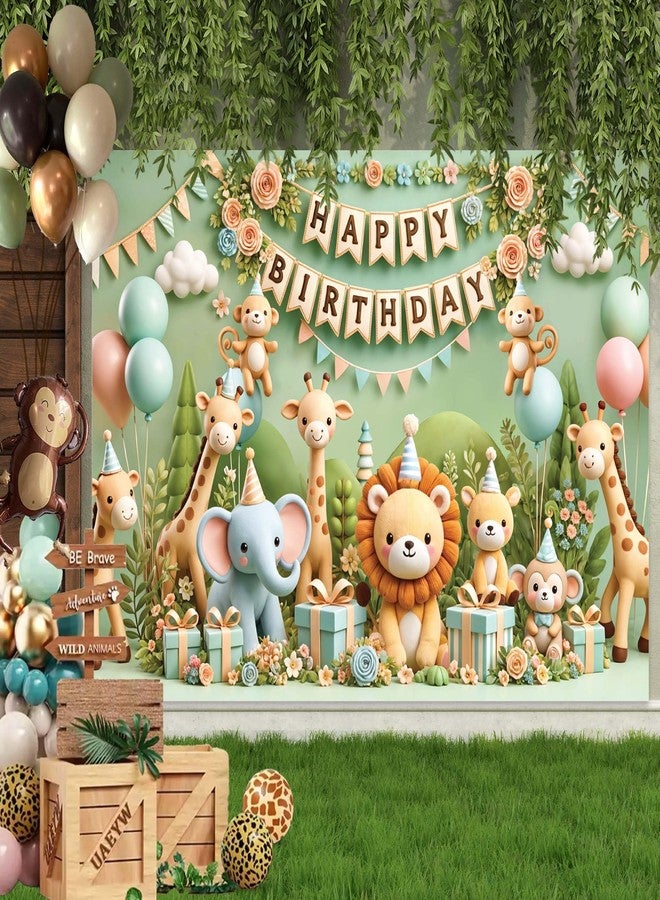 IndoTribe Safari Birthday Decorations 6x4ft Welcome to The Jungle Party Decorations Safari Birthday Backdrop Safari Animals Themed Birthday Party Decorations Elephant Giraffe Jungle Animal Party Banner - Image 3