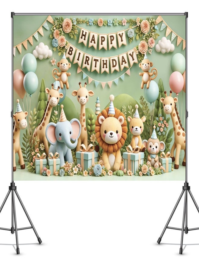 IndoTribe Safari Birthday Decorations 6x4ft Welcome to The Jungle Party Decorations Safari Birthday Backdrop Safari Animals Themed Birthday Party Decorations Elephant Giraffe Jungle Animal Party Banner - Image 4