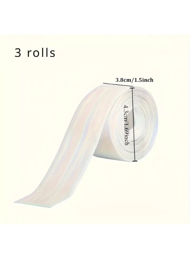 3 Rolls Waterproof Kitchen & Bathroom Tape, Easy-to-Cut Self-Adhesive Sink Toilet Seal Tape, Home Essential - Image 2