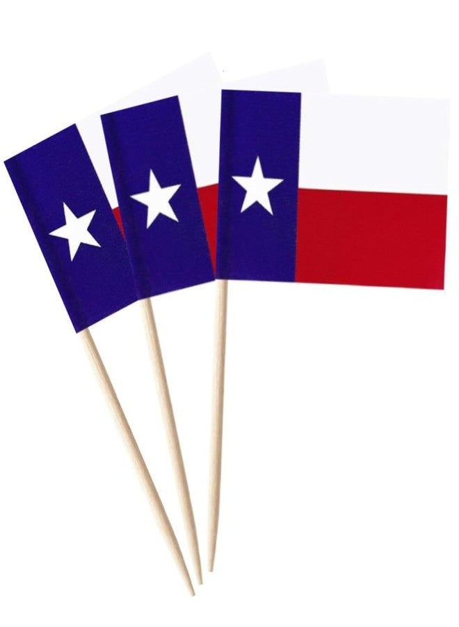 JAVD 100 Pcs Texas Flag Texas State Toothpick Flags - Image 1