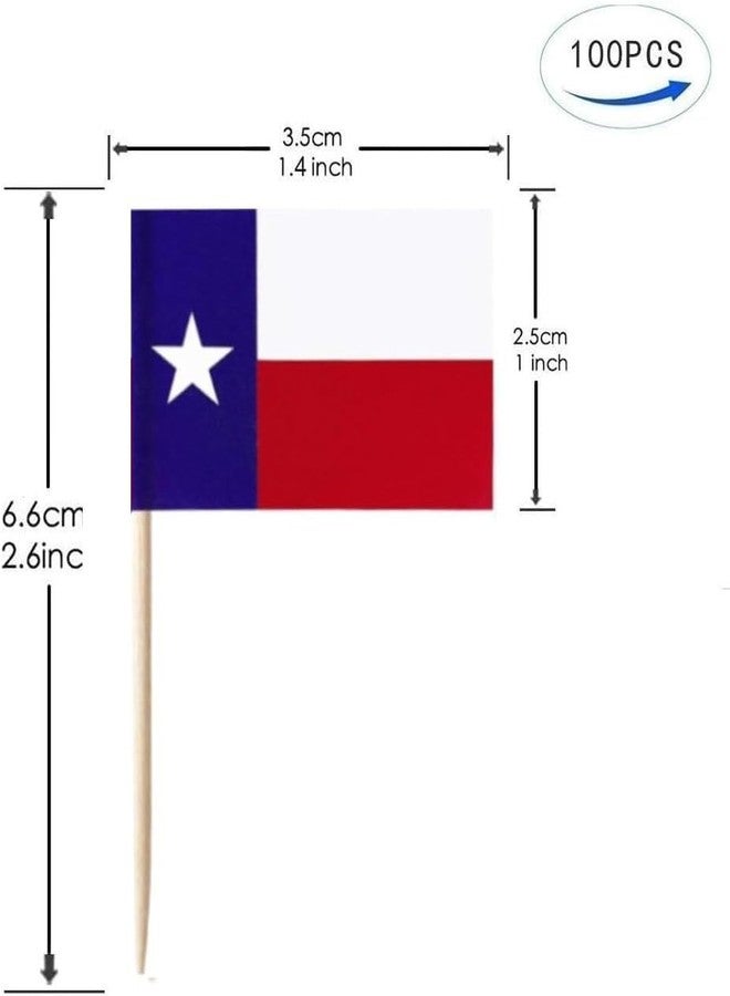 JAVD 100 Pcs Texas Flag Texas State Toothpick Flags - Image 2