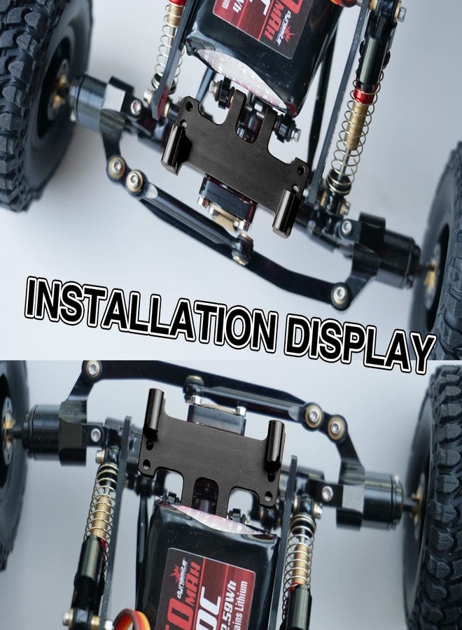 OGUNKE حامل سيرفو معدني قابل للتعديل OGRC مع فتحات لحامل توجيه سيرفو لسيارات Axial SCX24 Deadbolt / C10 / JLU Gladiator / Bronco (أسود) - Image 2