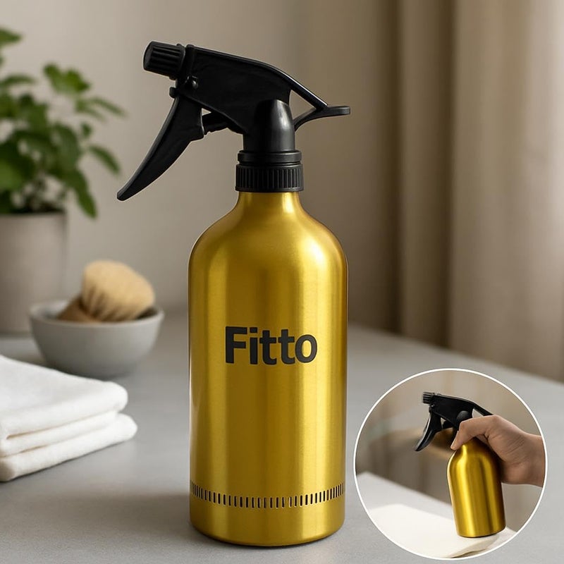 Fitto Multipurpose Cleaner Spray Bottle, 500 ml, Metal Design for Home and Office - Image 3