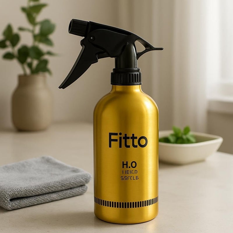 Fitto Multipurpose Cleaner Spray Bottle, 500 ml, Metal Design for Home and Office - Image 2