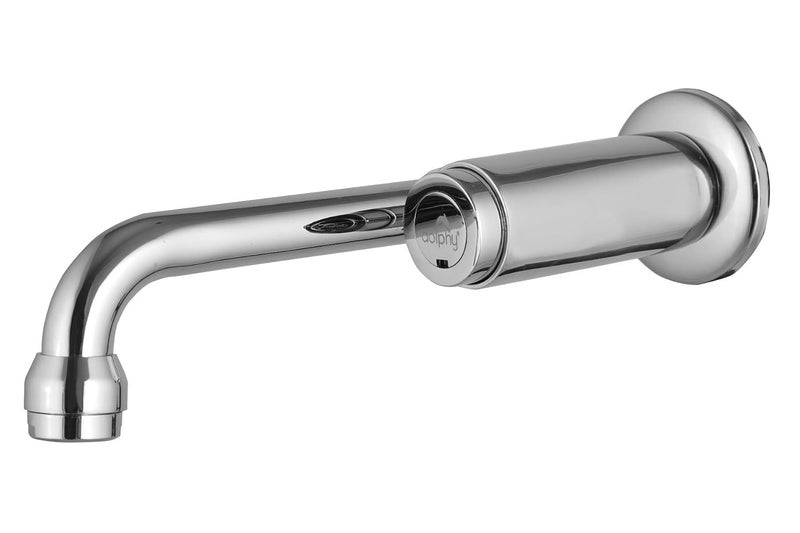 DOLPHY صنبور حوض مغسلة موصول بالحائط مع إغلاق ذاتي وتوفير المياه وتأخير زمني للمطبخ والحمام (فضي، قياسي) - Image 1