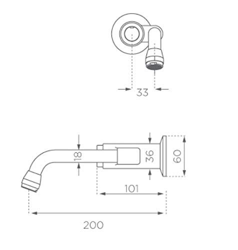 DOLPHY صنبور حوض مغسلة موصول بالحائط مع إغلاق ذاتي وتوفير المياه وتأخير زمني للمطبخ والحمام (فضي، قياسي) - Image 5
