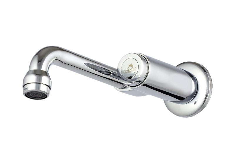 DOLPHY صنبور حوض مغسلة موصول بالحائط مع إغلاق ذاتي وتوفير المياه وتأخير زمني للمطبخ والحمام (فضي، قياسي) - Image 3