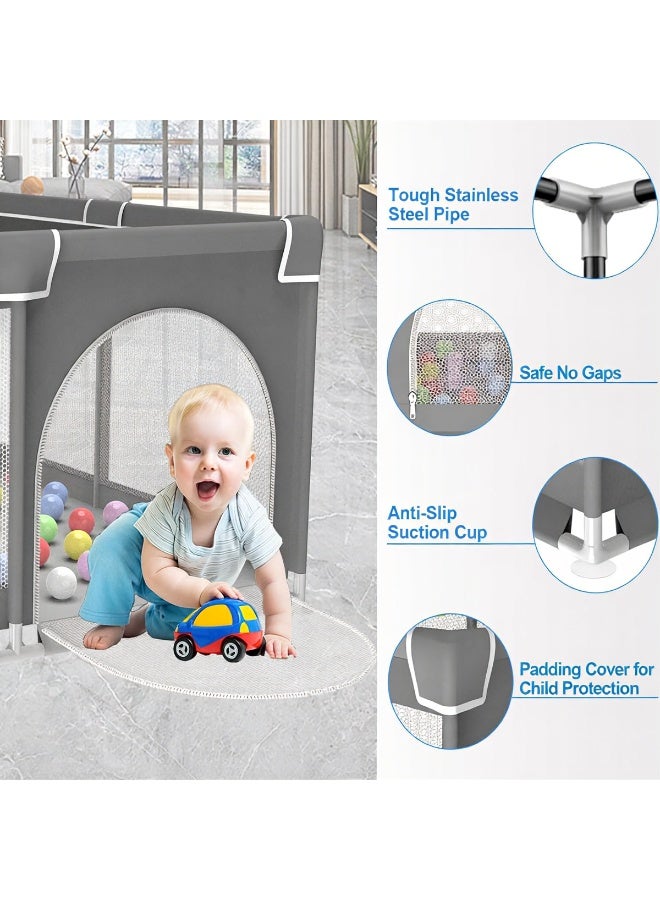 BLOOMING TIME Baby Breathable Non-Slip Portable Playpen 150×180 cm with Safety Door — Toddler Play Yard & Baby Activity Fence, Indoor/Outdoor - Image 5