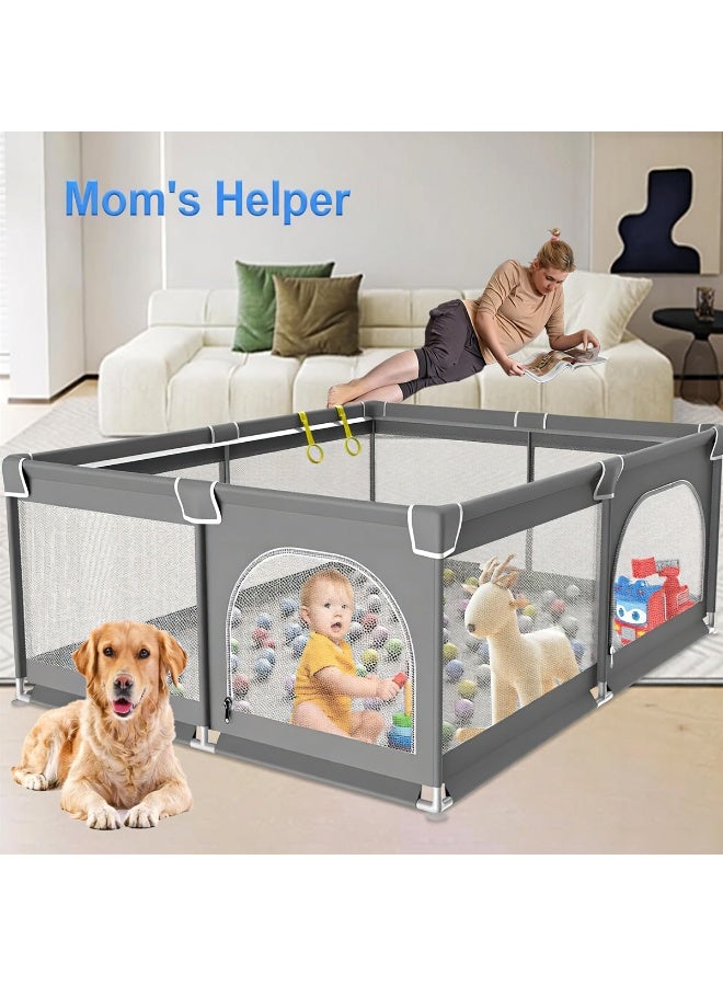BLOOMING TIME Baby Breathable Non-Slip Portable Playpen 150×180 cm with Safety Door — Toddler Play Yard & Baby Activity Fence, Indoor/Outdoor - Image 4