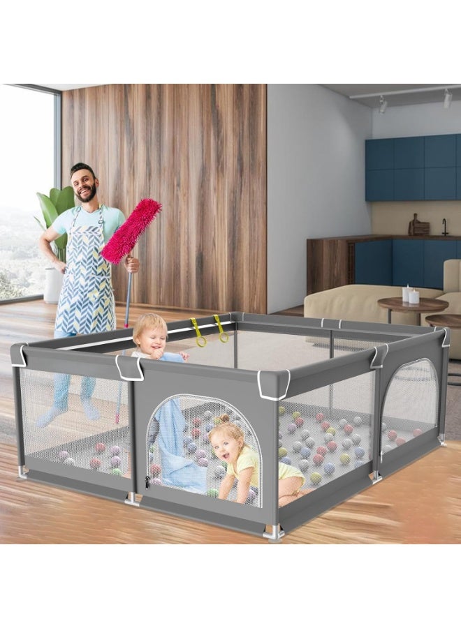 BLOOMING TIME Baby Breathable Non-Slip Portable Playpen 150×180 cm with Safety Door — Toddler Play Yard & Baby Activity Fence, Indoor/Outdoor - Image 1