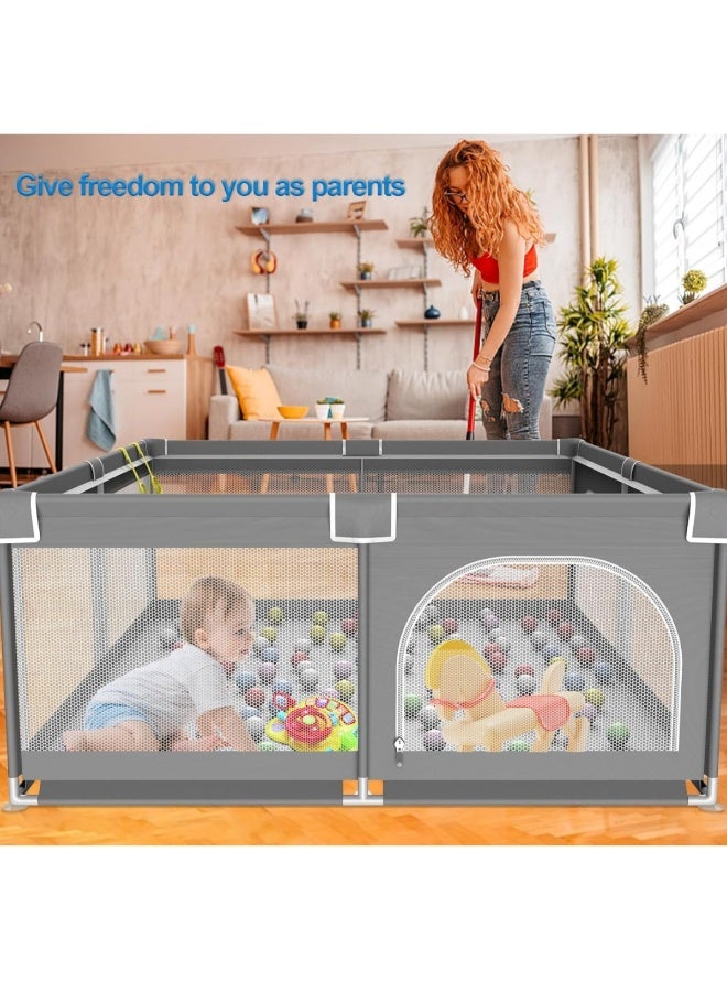 BLOOMING TIME Baby Breathable Non-Slip Portable Playpen 150×180 cm with Safety Door — Toddler Play Yard & Baby Activity Fence, Indoor/Outdoor - Image 2