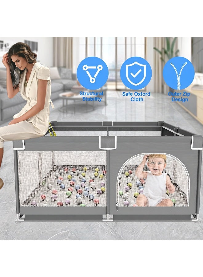 BLOOMING TIME Baby Breathable Non-Slip Portable Playpen 150×180 cm with Safety Door — Toddler Play Yard & Baby Activity Fence, Indoor/Outdoor - Image 3