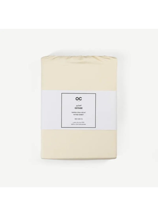 OC HOME ملاءة استر المجهزة 180x200 سم - عاجي - Image 1
