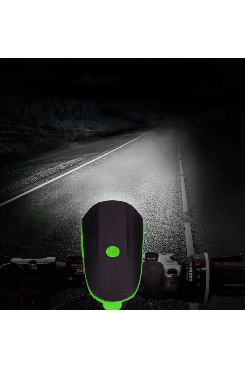 مصباح أمامي للدراجة بمنفذ USB قابل لإعادة الشحن مع سارينة أصوات متعددة , سهل الفك و التركيب - Image 3