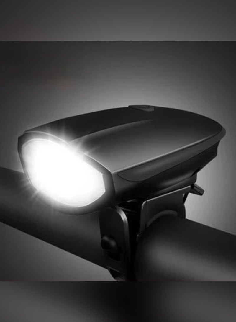 مصباح أمامي للدراجة بمنفذ USB قابل لإعادة الشحن مع سارينة أصوات متعددة , سهل الفك و التركيب - Image 1