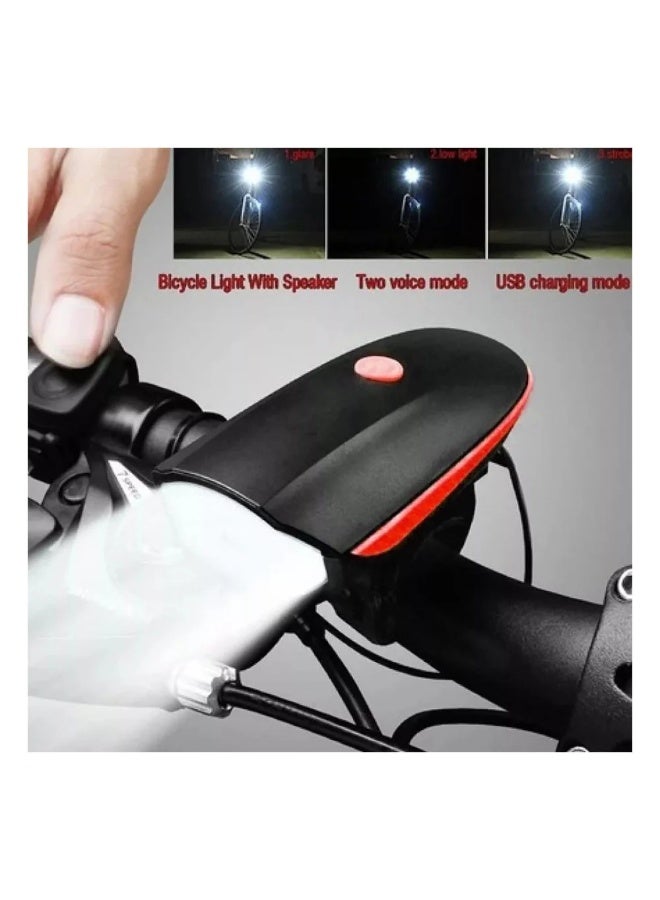 USB Rechargeable Bicycle Front Light with Multiple Sounds - Image 3