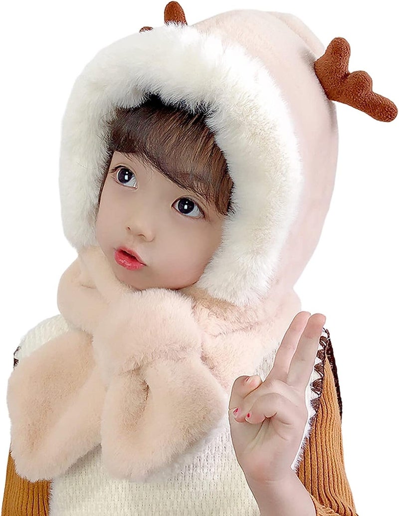 KETKAR Baby Girls Boys Winter Knit Scarf Hat Warm Earflap Cap with Cute Puppy Ear for Toddler 2 Year to 8 Year_Khaki - Image 2