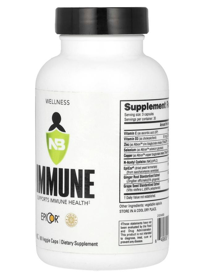 NutraBio Immune 90 Veggie Caps - Image 2