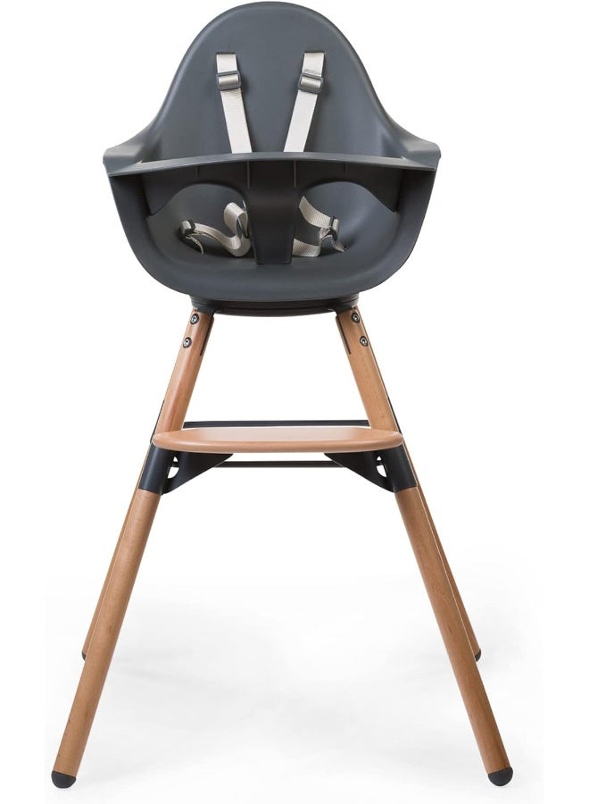 CHILDHOME USA EVOLU ONE.80Â° HIGH Chair Natural Anthracite Tray + Bumper - Image 1