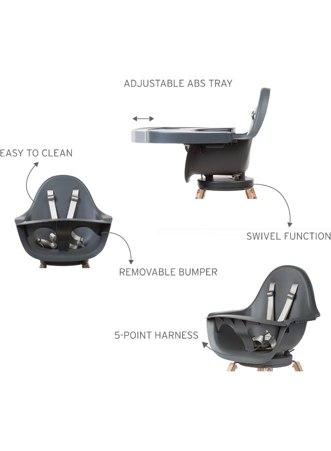 CHILDHOME USA EVOLU ONE.80Â° HIGH Chair Natural Anthracite Tray + Bumper - Image 4