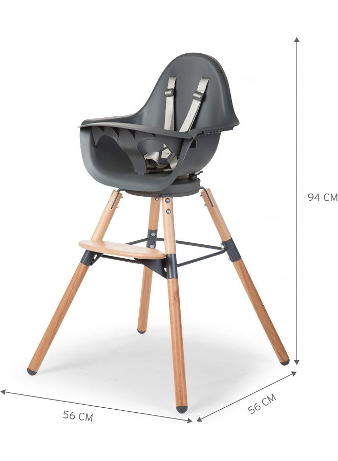 CHILDHOME USA EVOLU ONE.80Â° HIGH Chair Natural Anthracite Tray + Bumper - Image 5