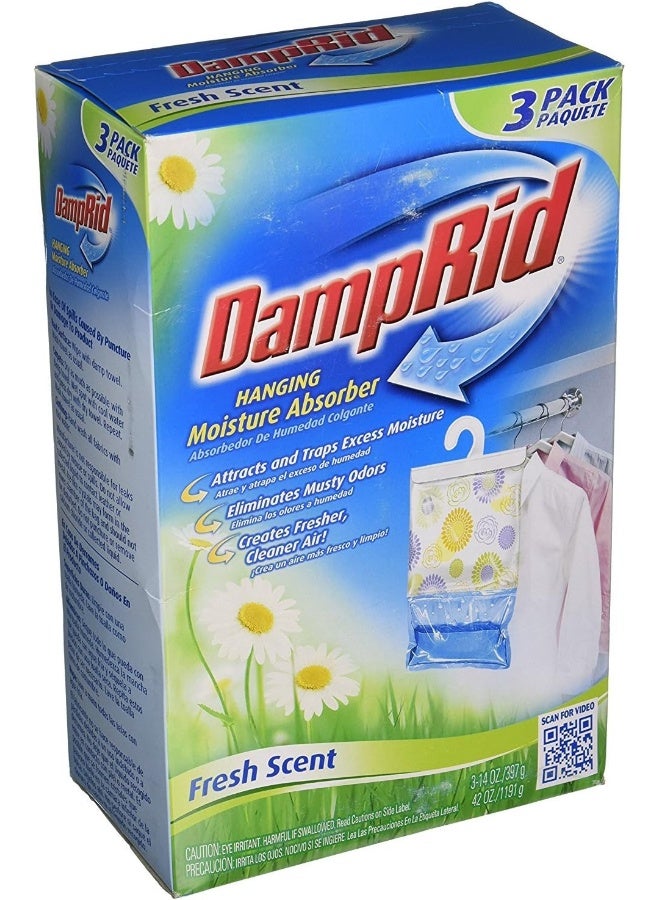 DampRid DampRid Hanging Moisture Absorber Fresh Scent 14 Oz Bags 3 Ea 14 ounce Multicolor  - Image 1