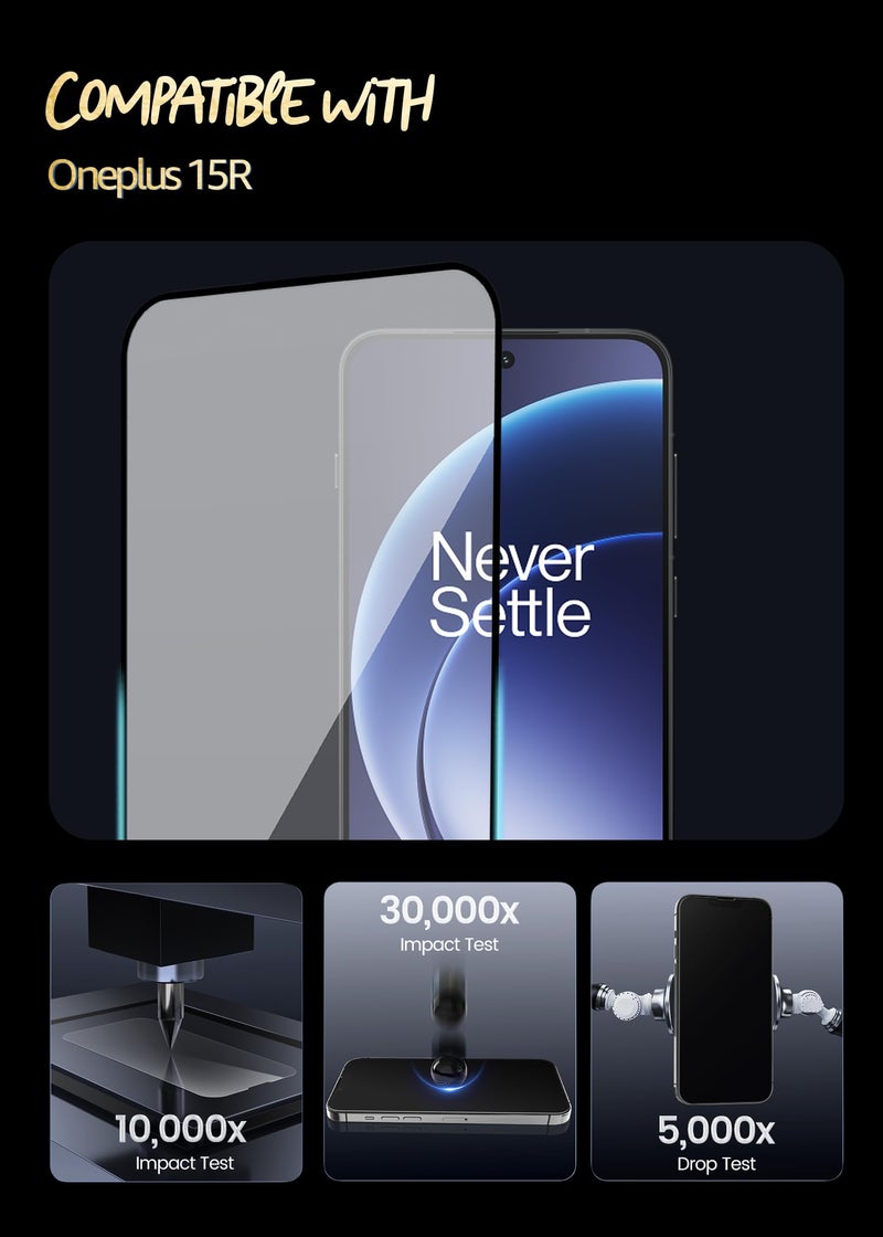 Lensarmor Compatible with OnePlus 15R Screen Protector (1 Pack) – 0.15mm Ultra-Thin Tempered Glass, Ultrasonic Fingerprint Compatible, HD Clear Display, Easy Installation Kit Included - Image 4