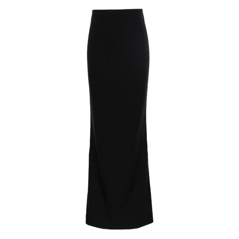 and Autumn and Winter Long Skirts, Solid Color Pencil Skirts, Women''s High-Waisted Tight Skirts - Image 2