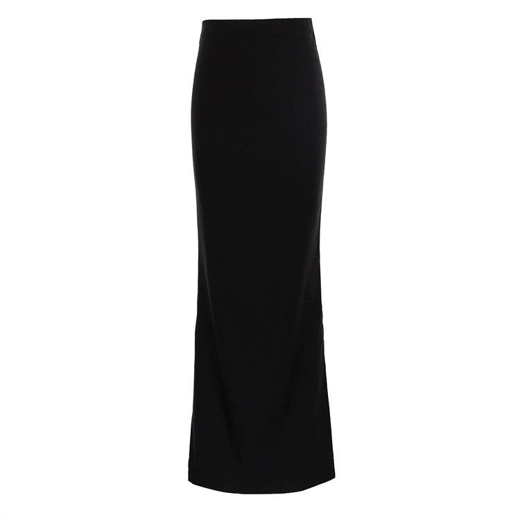 and Autumn and Winter Long Skirts, Solid Color Pencil Skirts, Women''s High-Waisted Tight Skirts - Image 1