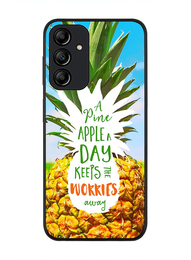 Stylizedd Rugged Black edge case for Samsung Galaxy A15 / A15 5G, Slim fit Soft Case Flexible Anti Drop TPU Gel Thin Cover- Pineapple A Day - Image 1