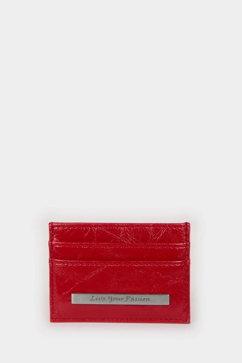 ديفاكتو Woman Faux Leather Business Card Wallet