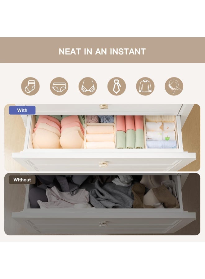 10 Pack Drawer Organizer Clothes, Dresser Organizer for Baby Clothes, Underwear, Sock- Foldable Closet Organization and Storage Dividers Bins for Nursery, Bedroom (Beige) - Image 3