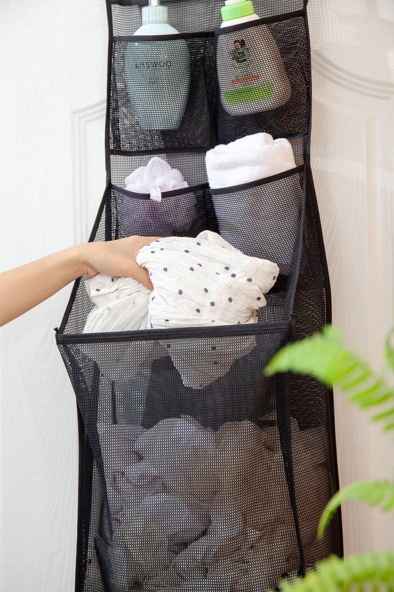 ALYER Multifunctional Over The Door Laundry Basket,Behind The Door Storage Organizer for Laundry,RV,Dorm,Bathroom,Bedroom,Pantry, Nursery,Kitchen (Black) - Image 4
