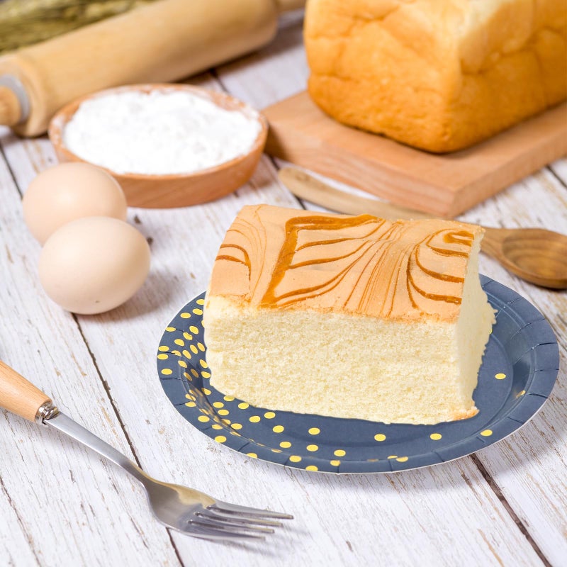 EVYIENEN 50 Pack Deep Blue and Gold Paper Plates  7inch Metallic Foil Polka Dots Disposable Dessert Party Party Supplies Plates for Graduation Birthday Cocktail Party Weddings Holiday Christmas - Image 4