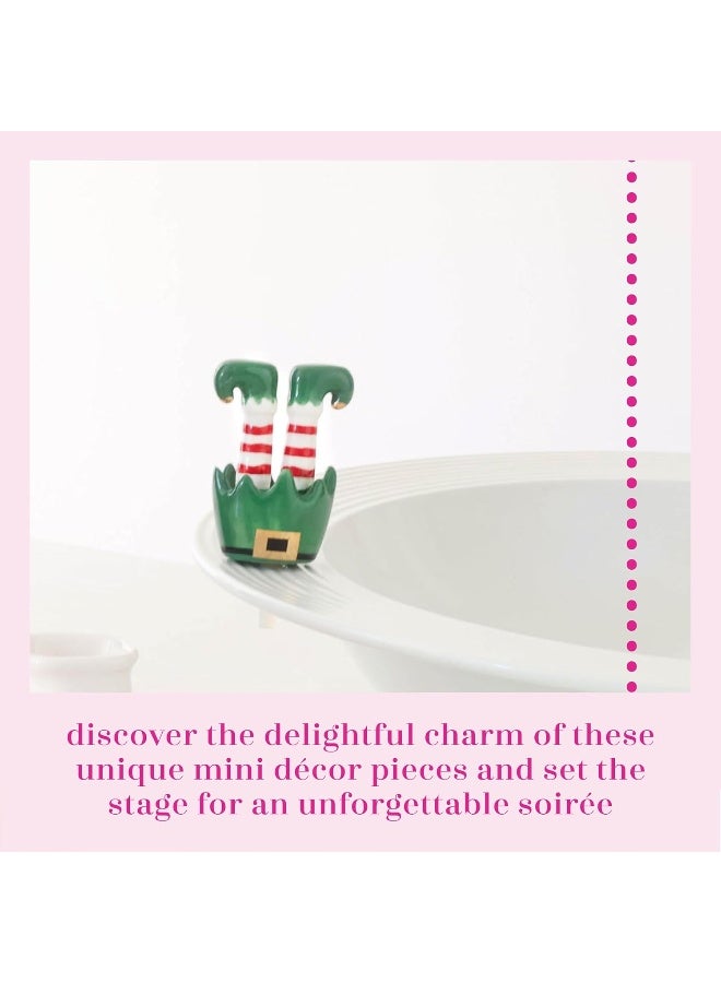 nf nora fleming nora fleming Jingle Toes Elf Feet  HandPainted Ceramic Christmas Decor  Winter Minis for the Home and Office - Image 2