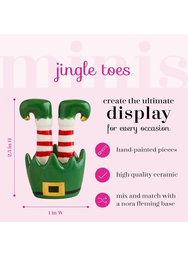 nf nora fleming nora fleming Jingle Toes Elf Feet  HandPainted Ceramic Christmas Decor  Winter Minis for the Home and Office - Image 4