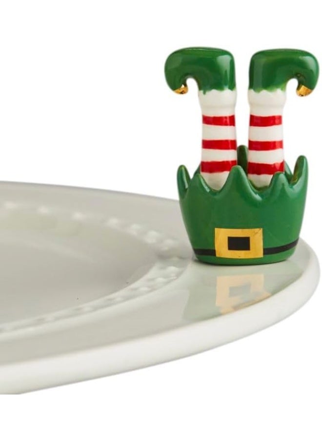 nf nora fleming nora fleming Jingle Toes Elf Feet  HandPainted Ceramic Christmas Decor  Winter Minis for the Home and Office - Image 3