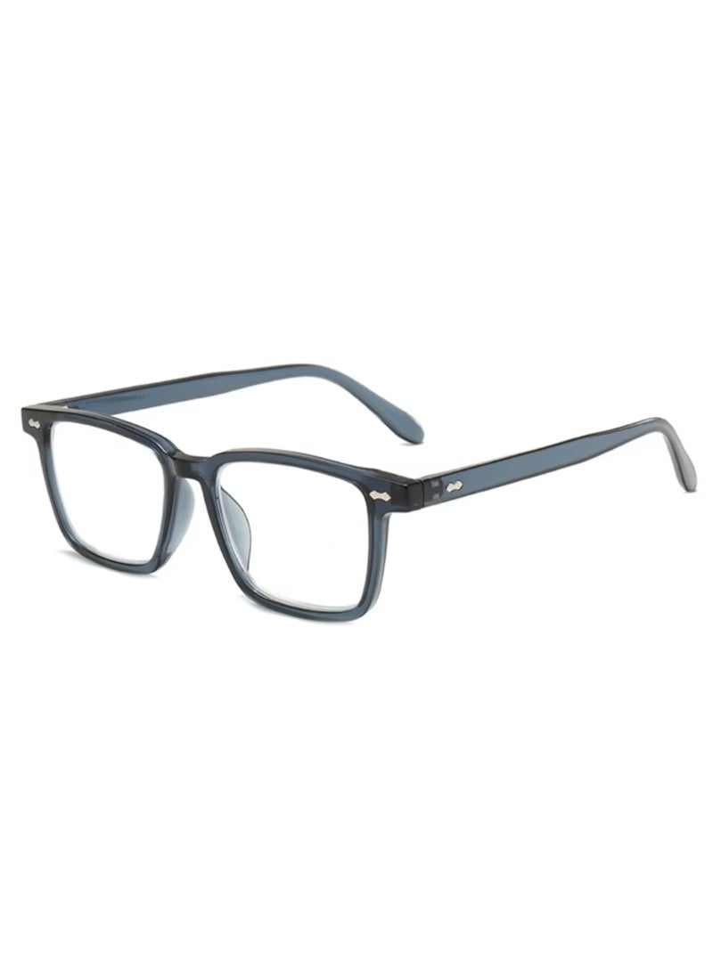 Booma Opticals Max-Blue; +3.50 Reading Glasses for men & Women, Anti blue Magnification Glasses, Presbyopia Eyeglasses, Lightweight, Stylish square Blue colour Frame for Computer & glasses Eyestrain Relief - Image 1