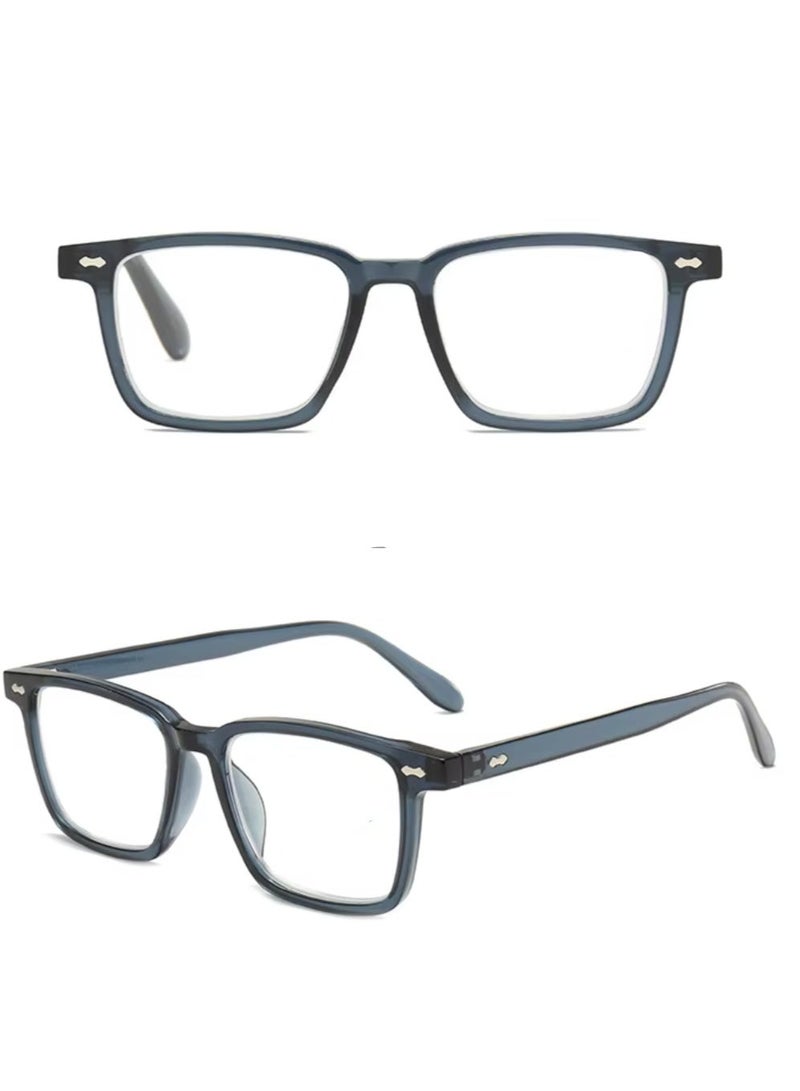 Booma Opticals Max-Blue; +3.50 Reading Glasses for men & Women, Anti blue Magnification Glasses, Presbyopia Eyeglasses, Lightweight, Stylish square Blue colour Frame for Computer & glasses Eyestrain Relief - Image 4