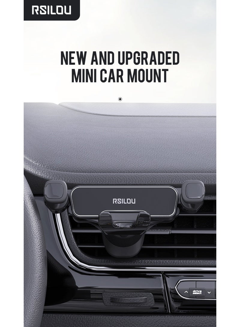RSILOU R4515 Mini Car Phone Mount – Secure Air Vent Holder for iPhone 15/14/13/12, Samsung Galaxy, Huawei & Android | Strong Alloy Grip | Charger-Friendly Design - Image 3