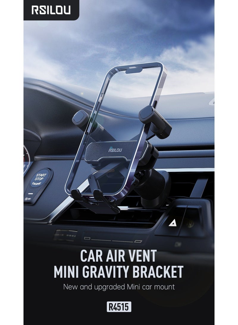 RSILOU R4515 Mini Car Phone Mount – Secure Air Vent Holder for iPhone 15/14/13/12, Samsung Galaxy, Huawei & Android | Strong Alloy Grip | Charger-Friendly Design - Image 4