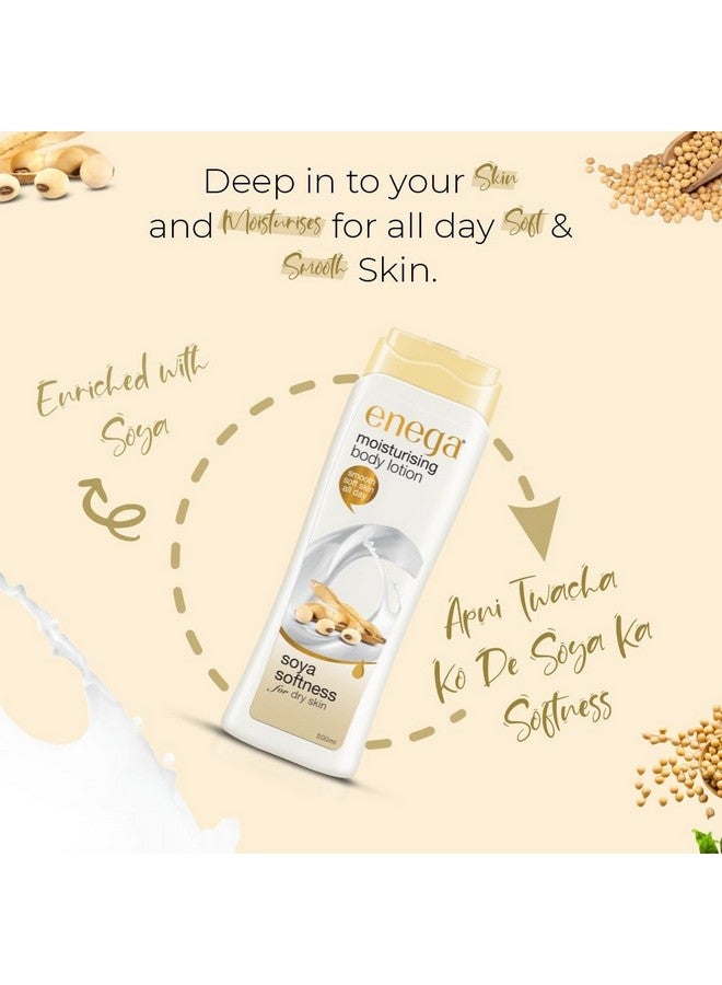 Enega Soya Softness for Dry Skin Non Grassy & Deep Nourish Moisturizing Body Lotion for Men & Women - 300 ML (Pack of 1) - Image 3