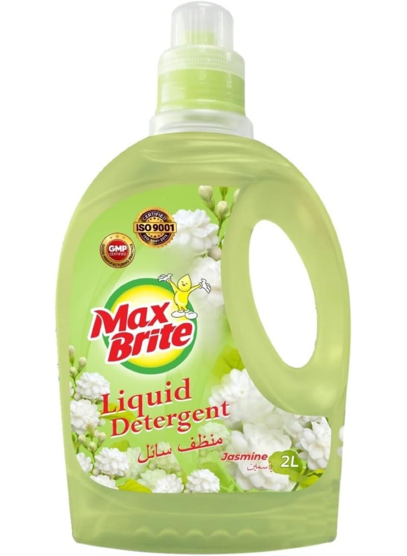 Max Brite Laundry Stain Remover Liquid Detergent Gentle on Fabrics Jasmine Fragrance 2L - Image 1