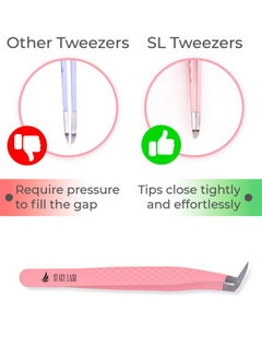 Stacy Lash Eyelash Extension Tweezersprecision Tool For Premade Fans & Volume Extensionscurved Tipfalse Lashes Supplies  - Image 4