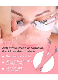 Stacy Lash Eyelash Extension Tweezersprecision Tool For Premade Fans & Volume Extensionscurved Tipfalse Lashes Supplies  - Image 5