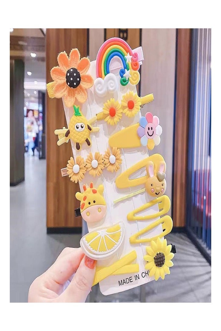 Cartoon Girls Hair Clips Set Attractive Women's Designs Rainbow Colors with a Touch of Joy for Sweet Girls