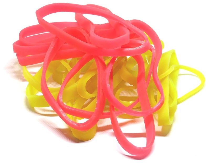 Imprint 9 MM Wide Assorted Red and Yellow Mix Color 4.5 Inch Long Nylon Rubber Bands, Big, Large, Extra Strong and Thick Rubber Bands Pack of 25 - Image 1