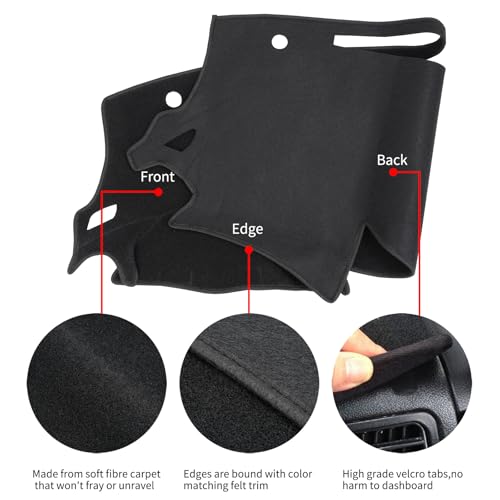 HanLanKa Dashboard Cover Dash Cover Mat Pad Custom Fit for 2009 2010 2011 2012 2013 2014 2015 Nissan Maxima with Cutout for Sensors (Black) - Image 4