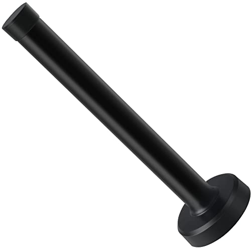 KOLAKO Door Stops, 6 Inch Door Stopper, Wall Mount, Brushed Stainless Steel Extra Long Doorstops with Sound Dampening Rubber Tip Bumper Modern Black Long Doors Stoppers for Bottom of Doors - Image 1