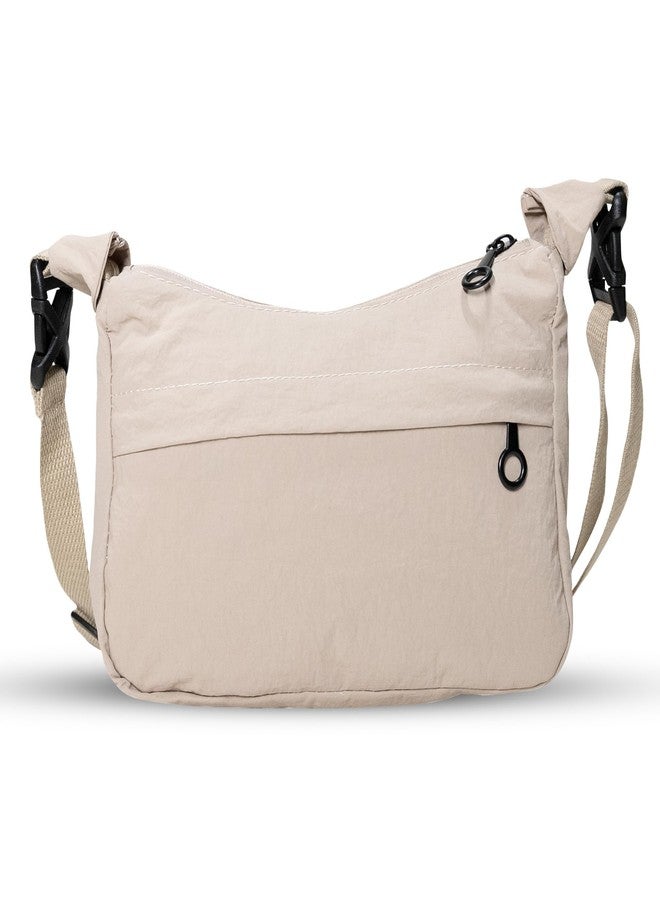 RarePicks Crossbody Sling Bags for Women | Adjustable Strap Half Moon Sling Bag, Water Resistant Crescent Crossbody Travel Purse, Stylish Fanny & Waist Handbag (Beige) - Image 1